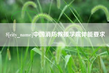 陇南中国消防救援学院体能要求