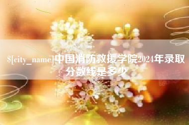 陇南中国消防救援学院2024年录取分数线是多少