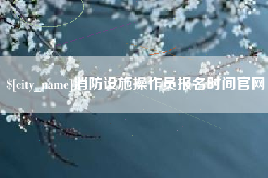 陇南消防设施操作员报名时间官网