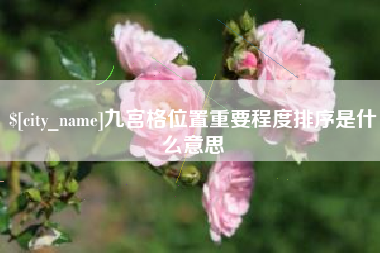 陇南九宫格位置重要程度排序是什么意思