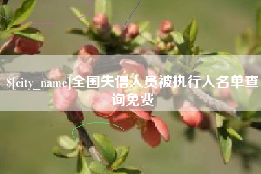 陇南全国失信人员被执行人名单查询免费
