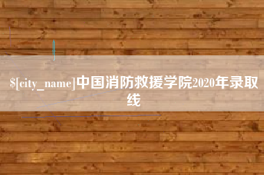 陇南中国消防救援学院2020年录取线