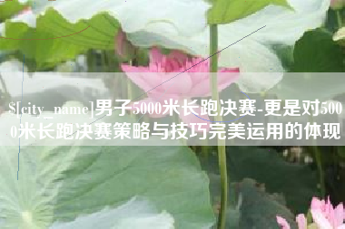 陇南男子5000米长跑决赛-更是对5000米长跑决赛策略与技巧完美运用的体现
