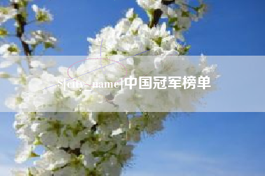 陇南中国冠军榜单