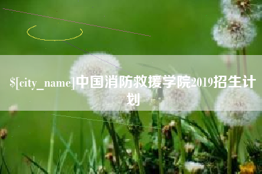 陇南中国消防救援学院2019招生计划