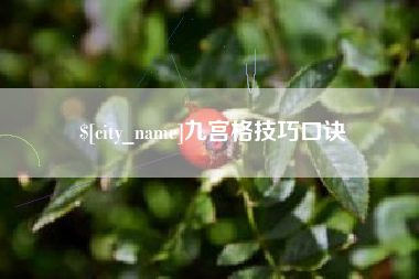 陇南九宫格技巧口诀